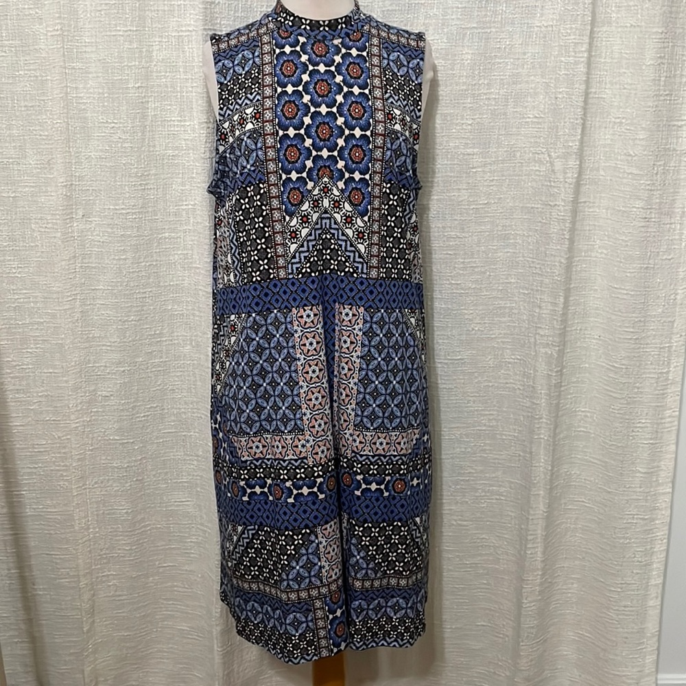 J Jill mix pattern blue dress L